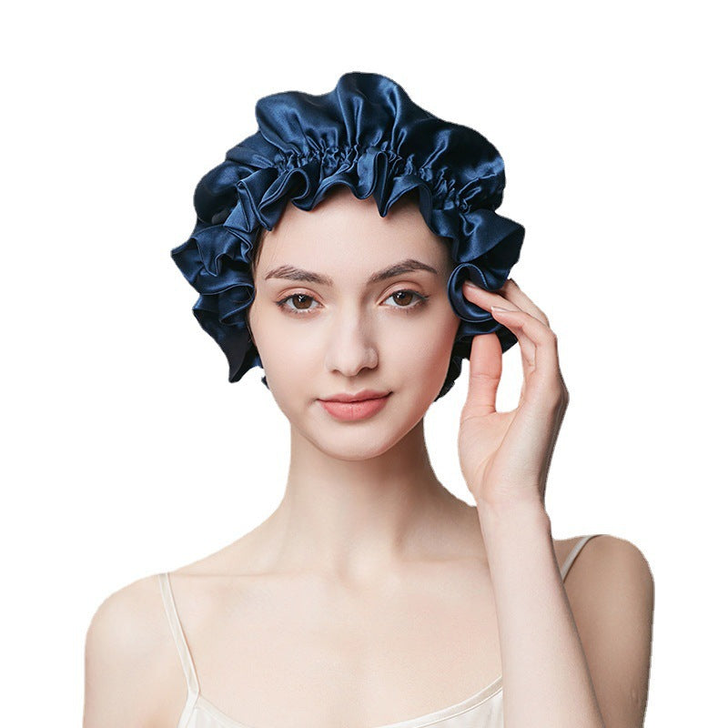 19 Momme 100% Mulberry Silk Sleep Cap – Double-Layer Hair Bonnet for Frizz-Free Hair