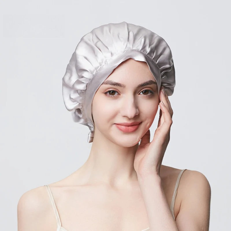 19 Momme 100% Mulberry Silk Sleep Cap – Double-Layer Hair Bonnet for Frizz-Free Hair